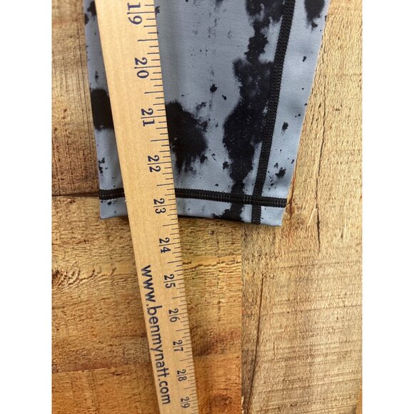 Zyia Active Black & Gray Splatter Print High-Waisted Leggings With Side Pockets - Picture 3 of 7